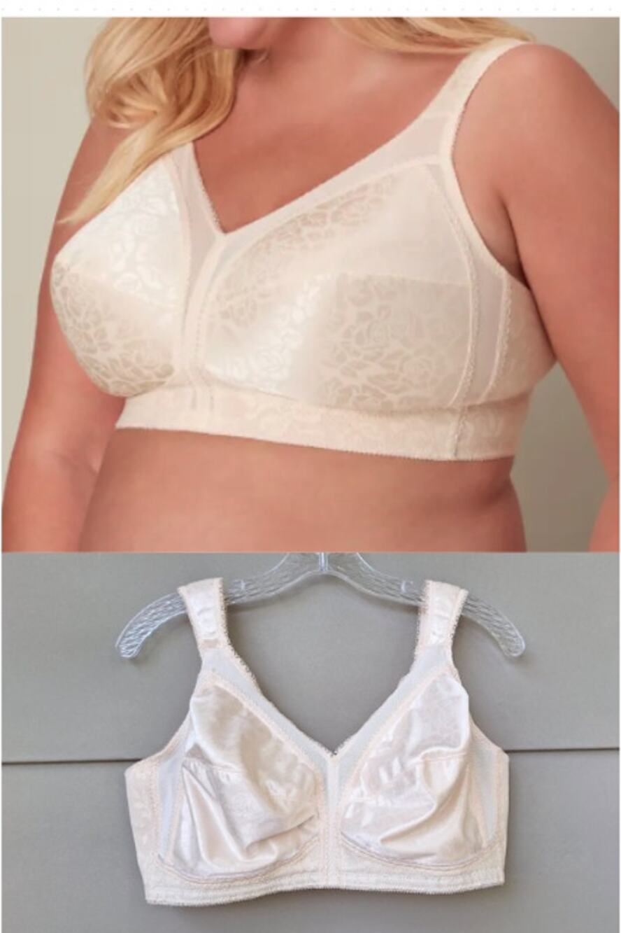 Playtex 18 Hour Ultimate Shoulder Comfort Wireless Bra Padded Straps Beige 44C
